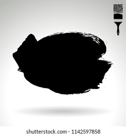 Black brush stroke and texture. Grunge vector abstract hand - painted element. Underline and border design.