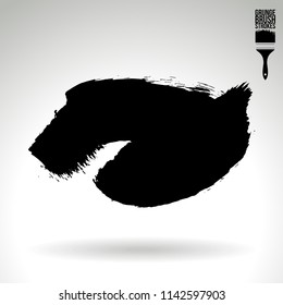 Black brush stroke and texture. Grunge vector abstract hand - painted element. Underline and border design.