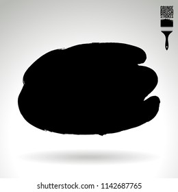Black brush stroke and texture. Grunge vector abstract hand - painted element. Underline and border design.