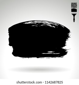 Black brush stroke and texture. Grunge vector abstract hand - painted element. Underline and border design.