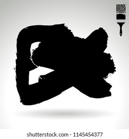 Black brush stroke and texture. Grunge vector abstract hand - painted element. Underline and border design.