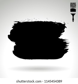 Black brush stroke and texture. Grunge vector abstract hand - painted element. Underline and border design.