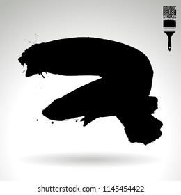 Black brush stroke and texture. Grunge vector abstract hand - painted element. Underline and border design.