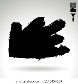 Black brush stroke and texture. Grunge vector abstract hand - painted element. Underline and border design.
