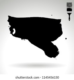 Black brush stroke and texture. Grunge vector abstract hand - painted element. Underline and border design.