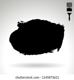 Black brush stroke and texture. Grunge vector abstract hand - painted element. Underline and border design.