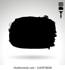 Black brush stroke and texture. Grunge vector abstract hand - painted element. Underline and border design.