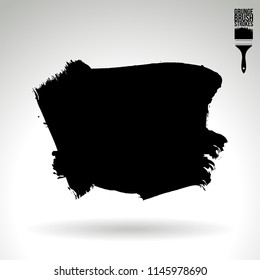 Black brush stroke and texture. Grunge vector abstract hand - painted element. Underline and border design.