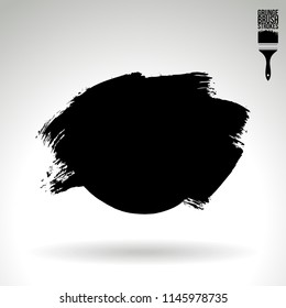 Black brush stroke and texture. Grunge vector abstract hand - painted element. Underline and border design.