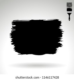 Black brush stroke and texture. Grunge vector abstract hand - painted element. Underline and border design.