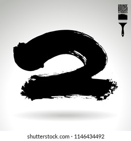 Black brush stroke and texture. Grunge vector abstract hand - painted element. Underline and border design.