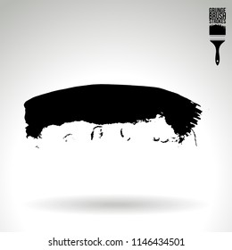 Black brush stroke and texture. Grunge vector abstract hand - painted element. Underline and border design.