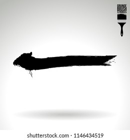 Black brush stroke and texture. Grunge vector abstract hand - painted element. Underline and border design.