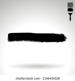 Black brush stroke and texture. Grunge vector abstract hand - painted element. Underline and border design.