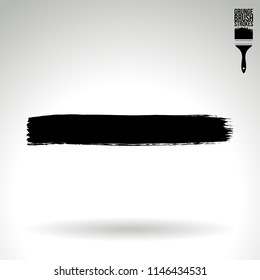 Black brush stroke and texture. Grunge vector abstract hand - painted element. Underline and border design.