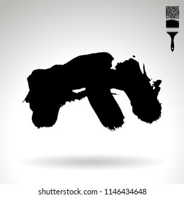 Black brush stroke and texture. Grunge vector abstract hand - painted element. Underline and border design.