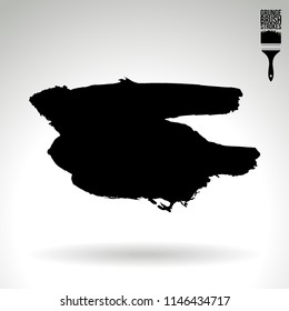Black brush stroke and texture. Grunge vector abstract hand - painted element. Underline and border design.