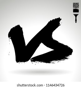 Black brush stroke and texture. Grunge vector abstract hand - painted element. Underline and border design.