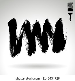 Black brush stroke and texture. Grunge vector abstract hand - painted element. Underline and border design.