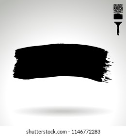 Black brush stroke and texture. Grunge vector abstract hand - painted element. Underline and border design.
