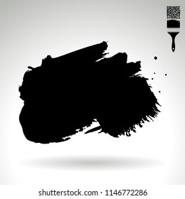Black brush stroke and texture. Grunge vector abstract hand - painted element. Underline and border design.
