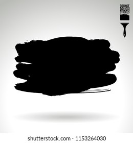 Black brush stroke and texture. Grunge vector abstract hand - painted element. Underline and border design.