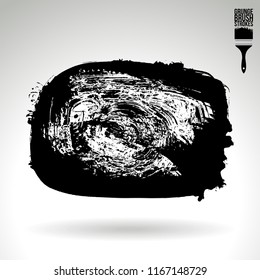 Black brush stroke and texture. Grunge vector abstract hand - painted element. Underline and border design.