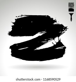 Black brush stroke and texture. Grunge vector abstract hand - painted element. Underline and border design.