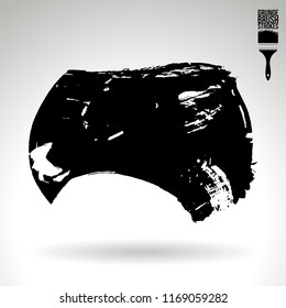 Black brush stroke and texture. Grunge vector abstract hand - painted element. Underline and border design.