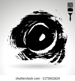 Black brush stroke and texture. Grunge vector abstract hand - painted element. Underline and border design.