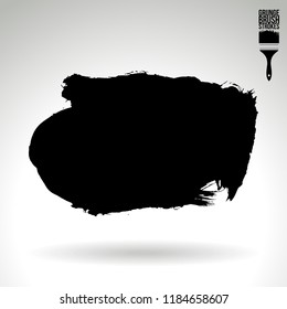 Black brush stroke and texture. Grunge vector abstract hand - painted element. Underline and border design.