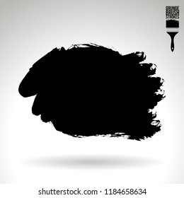 Black brush stroke and texture. Grunge vector abstract hand - painted element. Underline and border design.