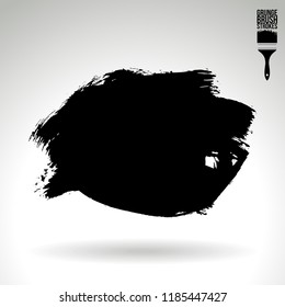 Black brush stroke and texture. Grunge vector abstract hand - painted element. Underline and border design.