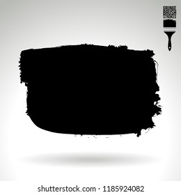 Black brush stroke and texture. Grunge vector abstract hand - painted element. Underline and border design.