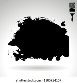 Black brush stroke and texture. Grunge vector abstract hand - painted element. Underline and border design.