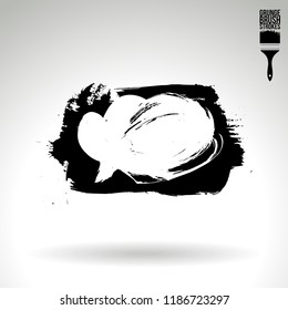 Black brush stroke and texture. Grunge vector abstract hand - painted element. Underline and border design.