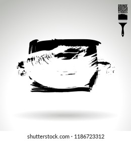 Black brush stroke and texture. Grunge vector abstract hand - painted element. Underline and border design.