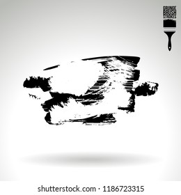 Black brush stroke and texture. Grunge vector abstract hand - painted element. Underline and border design.