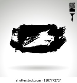 Black brush stroke and texture. Grunge vector abstract hand - painted element. Underline and border design.