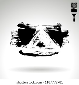 Black brush stroke and texture. Grunge vector abstract hand - painted element. Underline and border design.