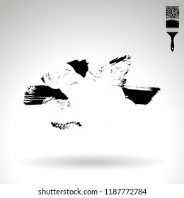 Black brush stroke and texture. Grunge vector abstract hand - painted element. Underline and border design.