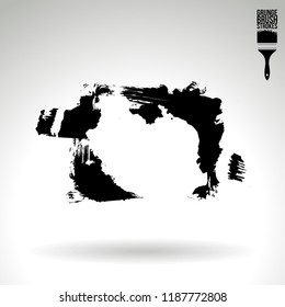 Black brush stroke and texture. Grunge vector abstract hand - painted element. Underline and border design.