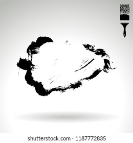 Black brush stroke and texture. Grunge vector abstract hand - painted element. Underline and border design.