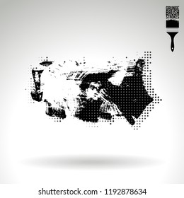 Black brush stroke and texture. Grunge vector abstract hand - painted element. Underline and border design.