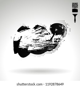 Black brush stroke and texture. Grunge vector abstract hand - painted element. Underline and border design.