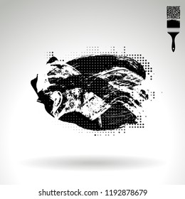 Black brush stroke and texture. Grunge vector abstract hand - painted element. Underline and border design.