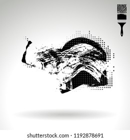 Black brush stroke and texture. Grunge vector abstract hand - painted element. Underline and border design.