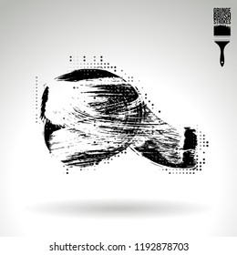 Black brush stroke and texture. Grunge vector abstract hand - painted element. Underline and border design.