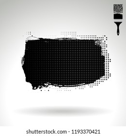 Black brush stroke and texture. Grunge vector abstract hand - painted element. Underline and border design.