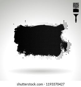 Black brush stroke and texture. Grunge vector abstract hand - painted element. Underline and border design.